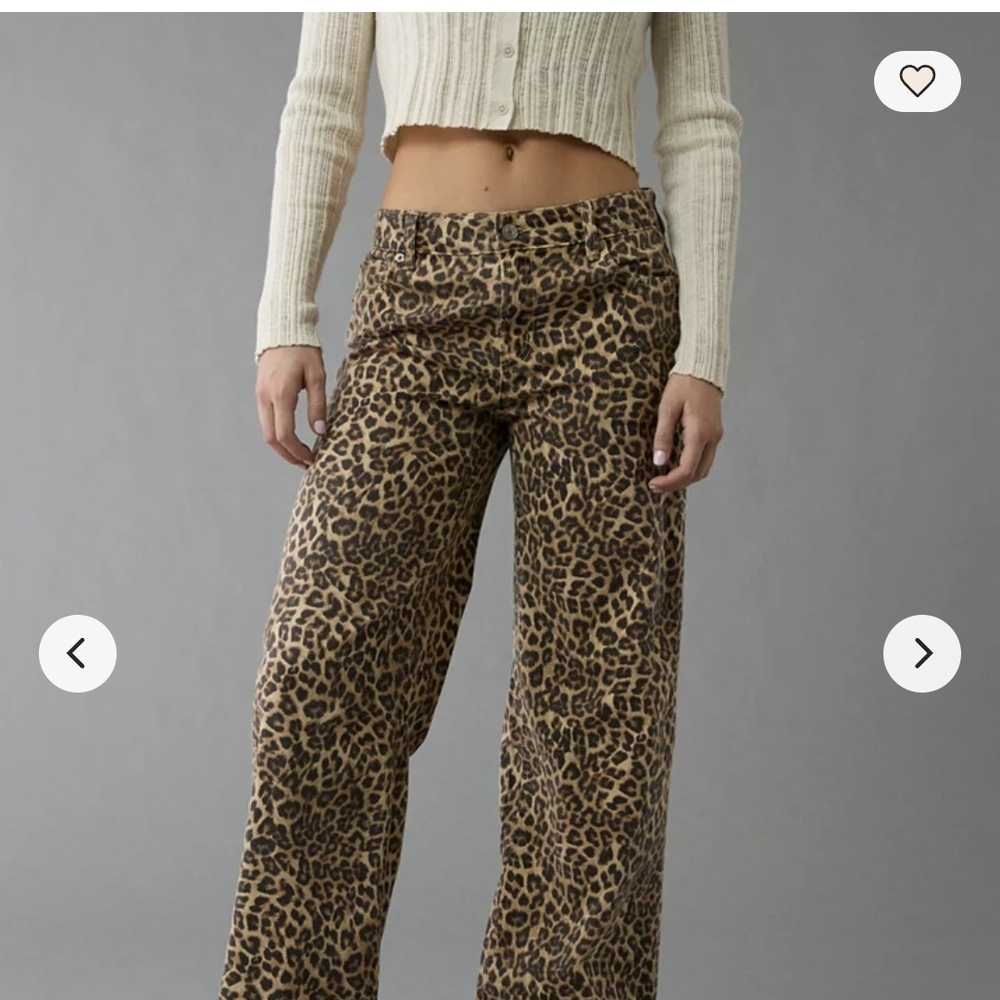 American Eagle Outfitters Leopard Print Flare Jeans